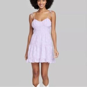 Lavender Mini Dress with Spaghetti Straps